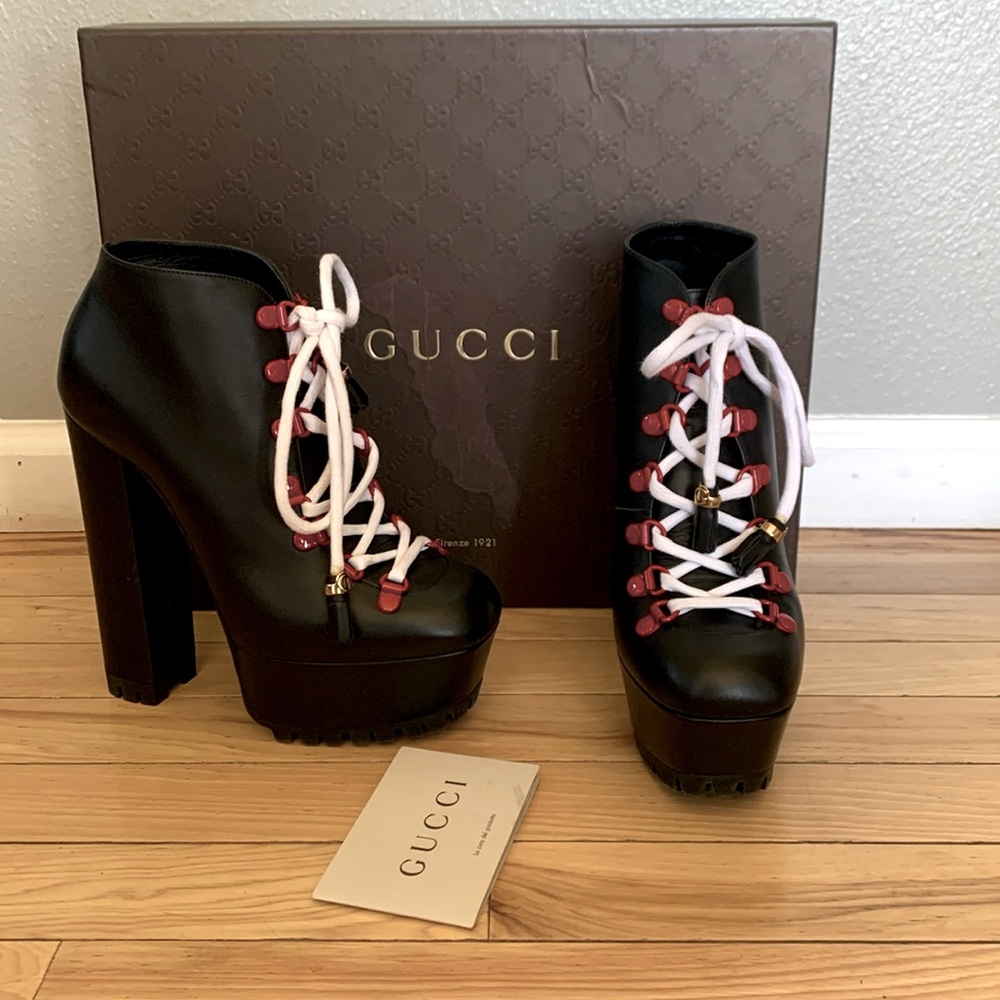 GUCCI- Authentic 🍀 EUC! RARE! Leather Tassel Booties w/ Orig. Box- Size 37.5/7.5